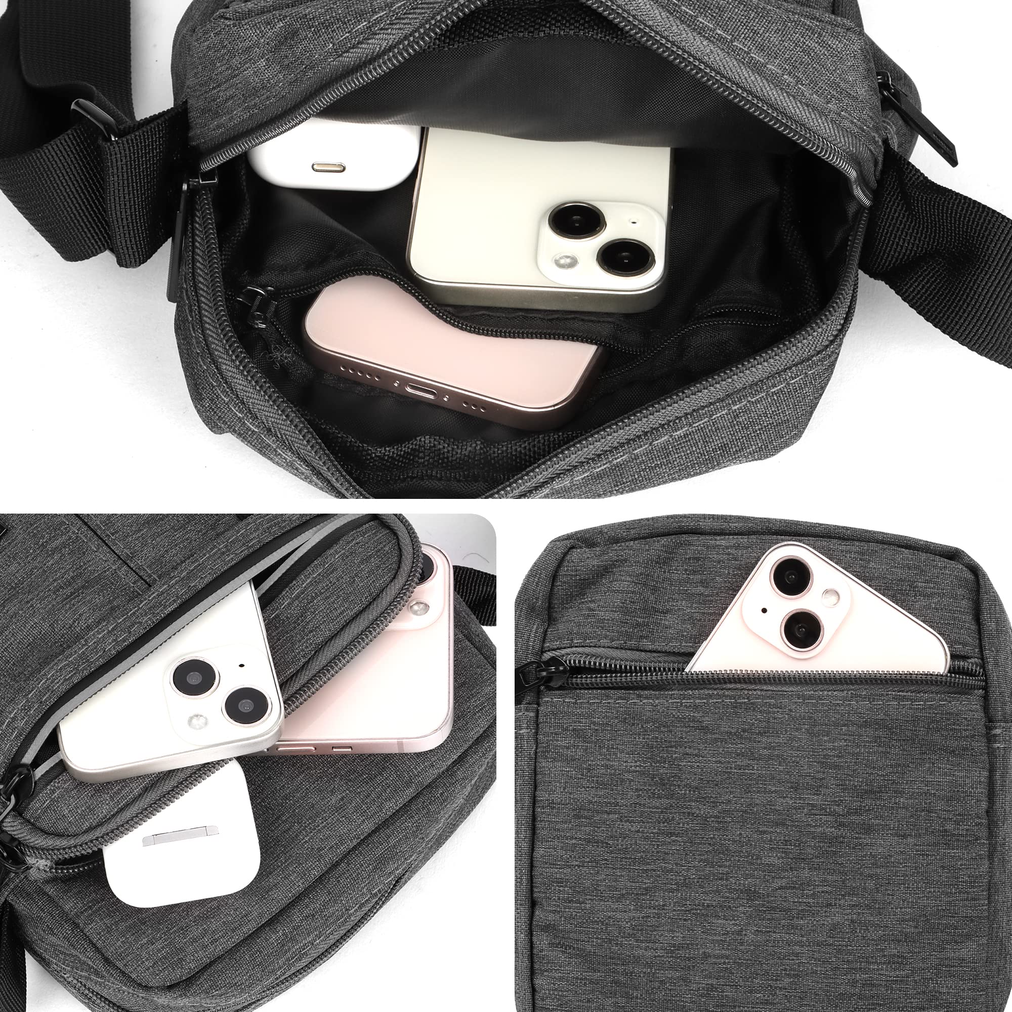 Kaket Men's Waterproof Crossbody Shoulder Bag - Slim Travel Messenger Bag for Business & Casual Use with Multiple Pockets - Perfect for Work, Commuting & Outdoor Activities