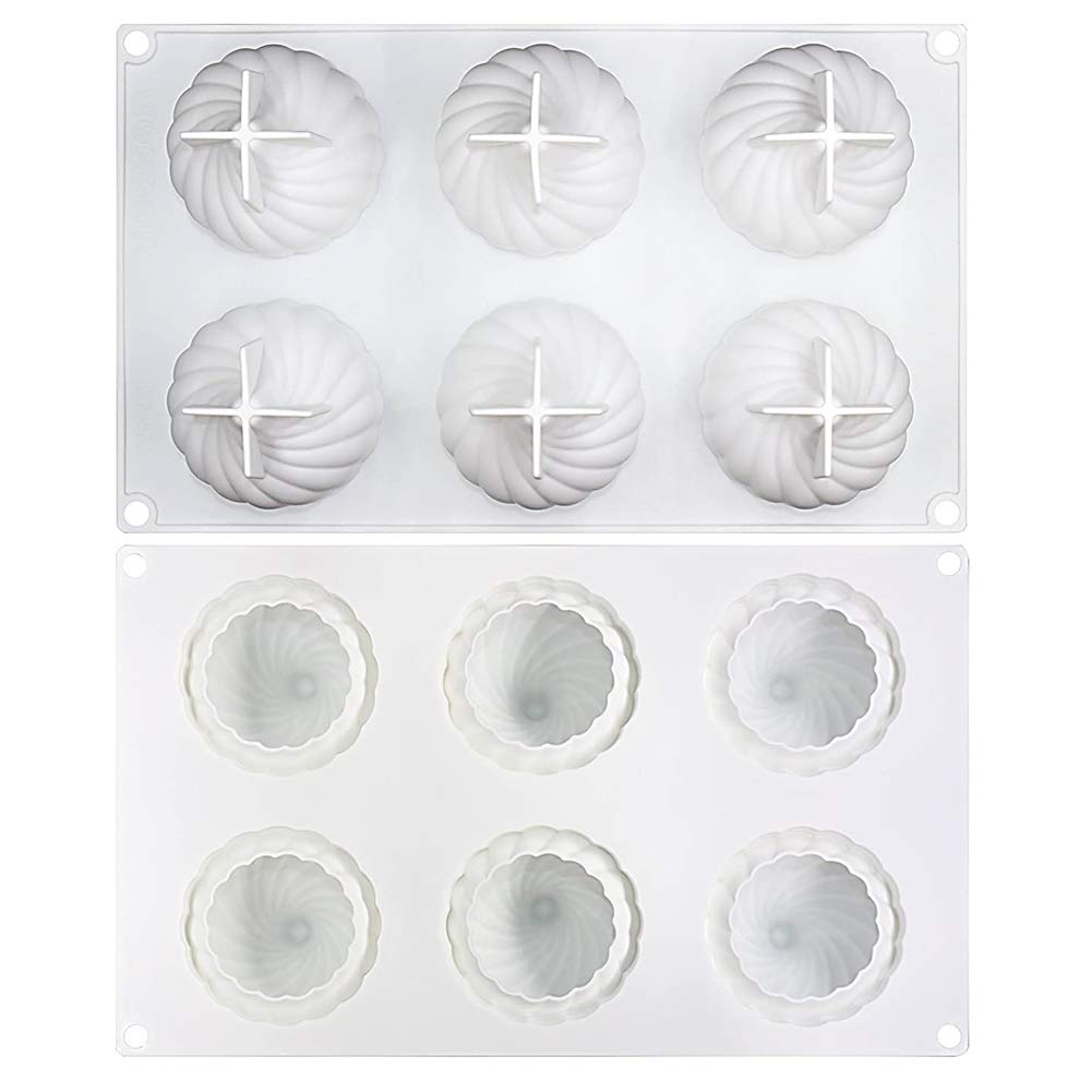 3D Silicone Baking Molds for Mousse Cake, Pastry, Truffle, Pudding, Jelly & Cheesecake - Onion Shape 6-Cavity Dessert Molds | Perfect for Home Baking, Party Treats & Professional Pastry Making