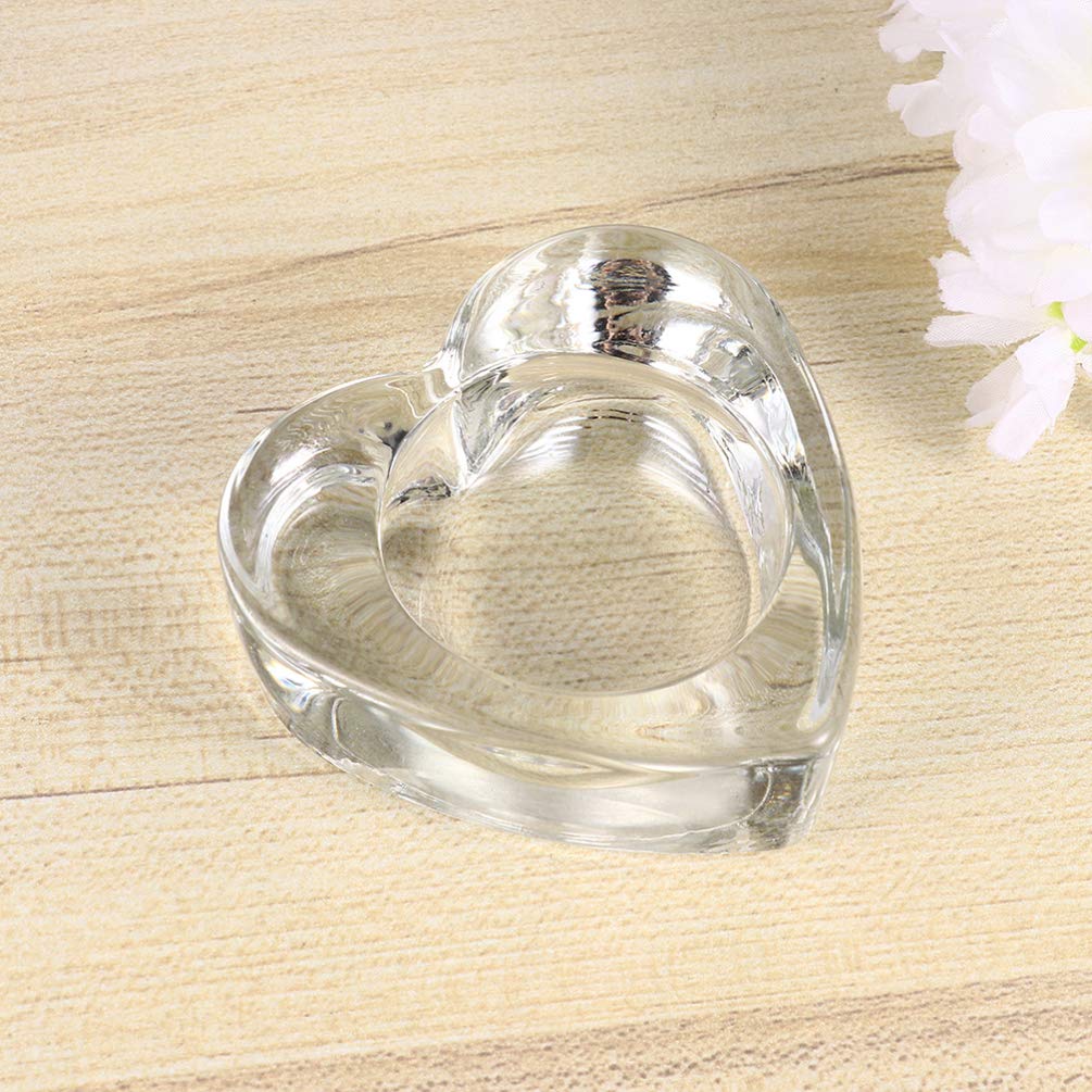 FOMIYES 3-Piece Heart Shaped Glass Candle Holders Set - Clear Tapered Candlesticks, Pillar Candle Stand & Cone Incense Holder for Tabletop Decor, Romantic Dinner, Wedding Centerpiece & Home Decoration