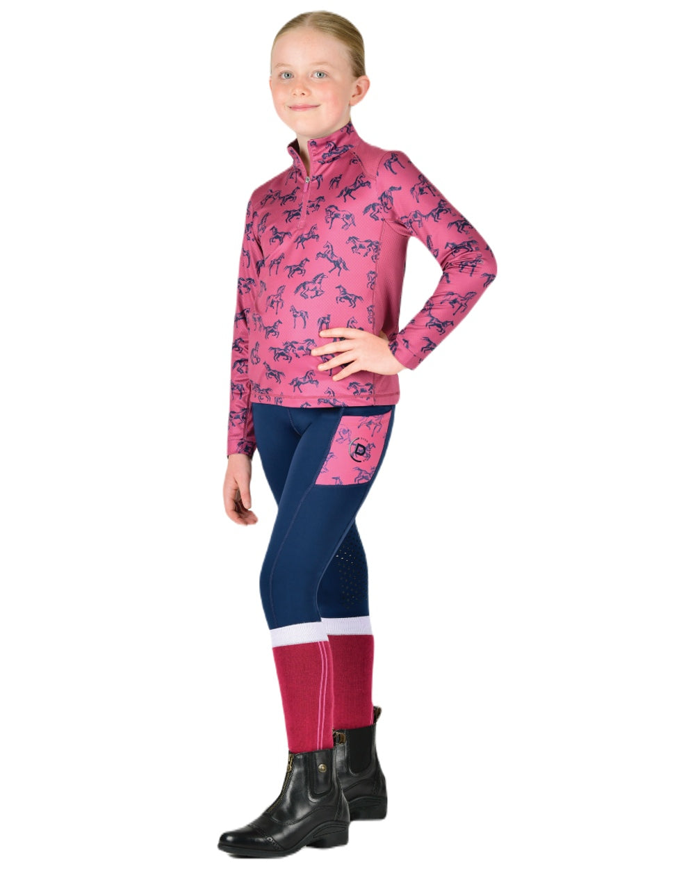 Dublin Kids' Autumn Long Sleeve Riding Shirt - Warm Equestrian Top for Girls & Boys - Perfect for Horseback Riding, Fall Outdoor Activities & School Sports