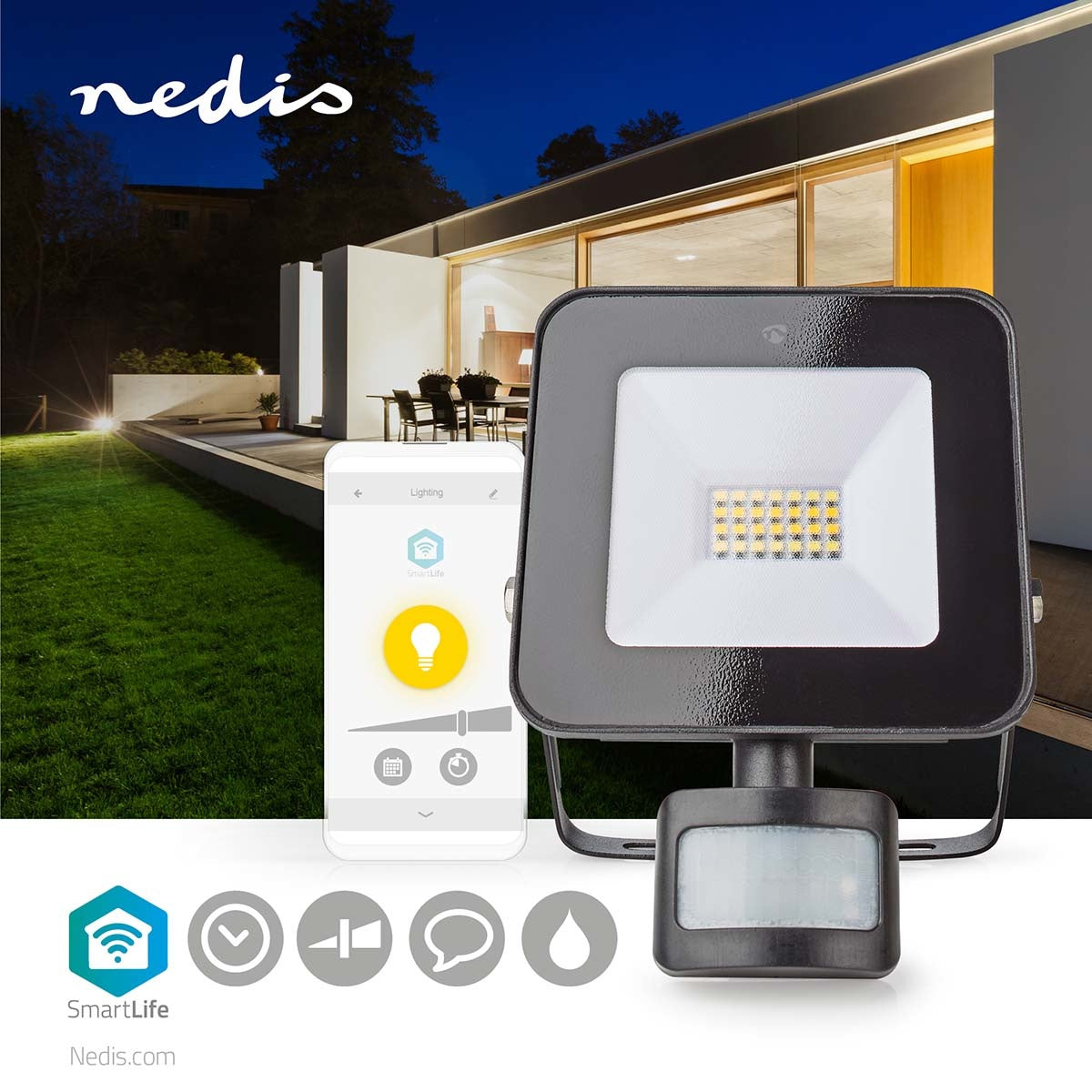 SmartLife LED Motion Sensor Flood Light - Outdoor Security Lighting for Home, Garage, and Garden - Weatherproof & Energy-Efficient