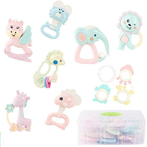 11pcs Baby Rattle Toys Set - Teething & Sensory Developmental Toys for 3-12 Months Infants with Storage Box | Perfect Gift for Newborns, Baby Showers & Early Learning Playtime