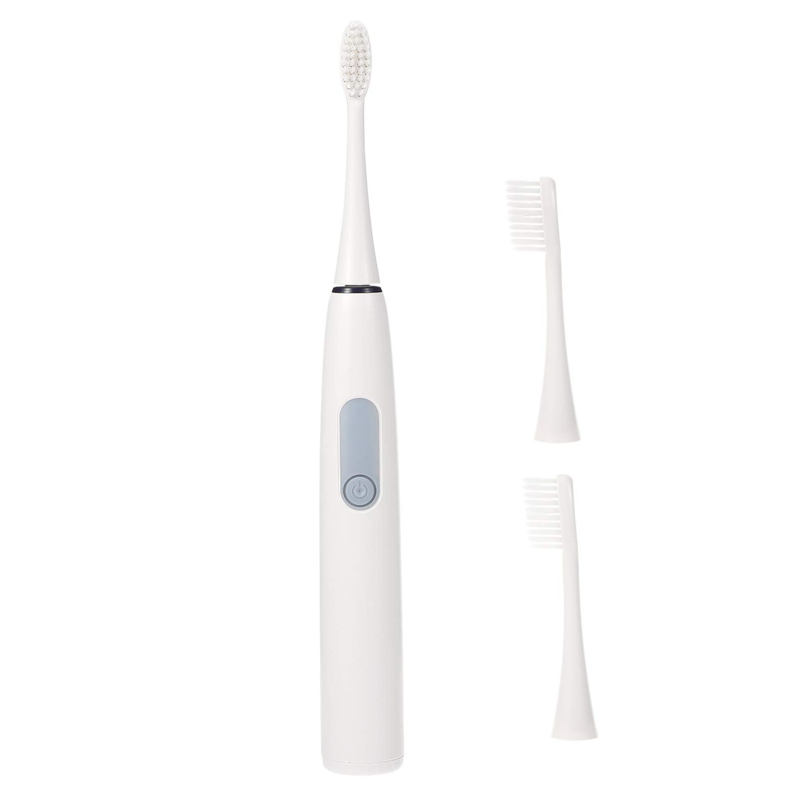 Healifty Rechargeable Electric Toothbrush for Kids & Adults - 3 Replacement Brush Heads, Light Grey - Perfect for Family Oral Care & Travel Use