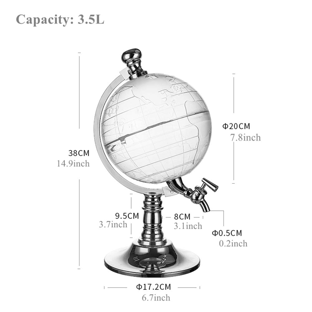 3.5L (120OZ) Spherical Beverage Dispenser Tower - Draft Beer, Wine, Juice & Water Pourer for Home Bar, Parties & Events - Perfect for Entertaining, Weddings & Outdoor Gatherings