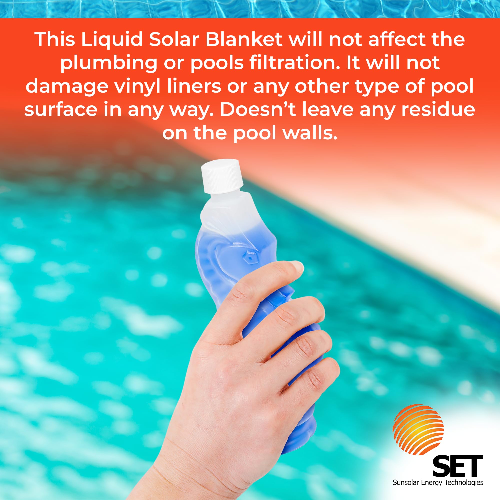 Tropical Fish Liquid Solar Blanket - Solar Pool Cover in a Bottle | Reduce Water Evaporation & Retain Heat | 310 mL Eco-Friendly Solution for Swimming Pools, Spas & Hot Tubs | Perfect for Year-Round Pool Maintenance & Energy Savings
