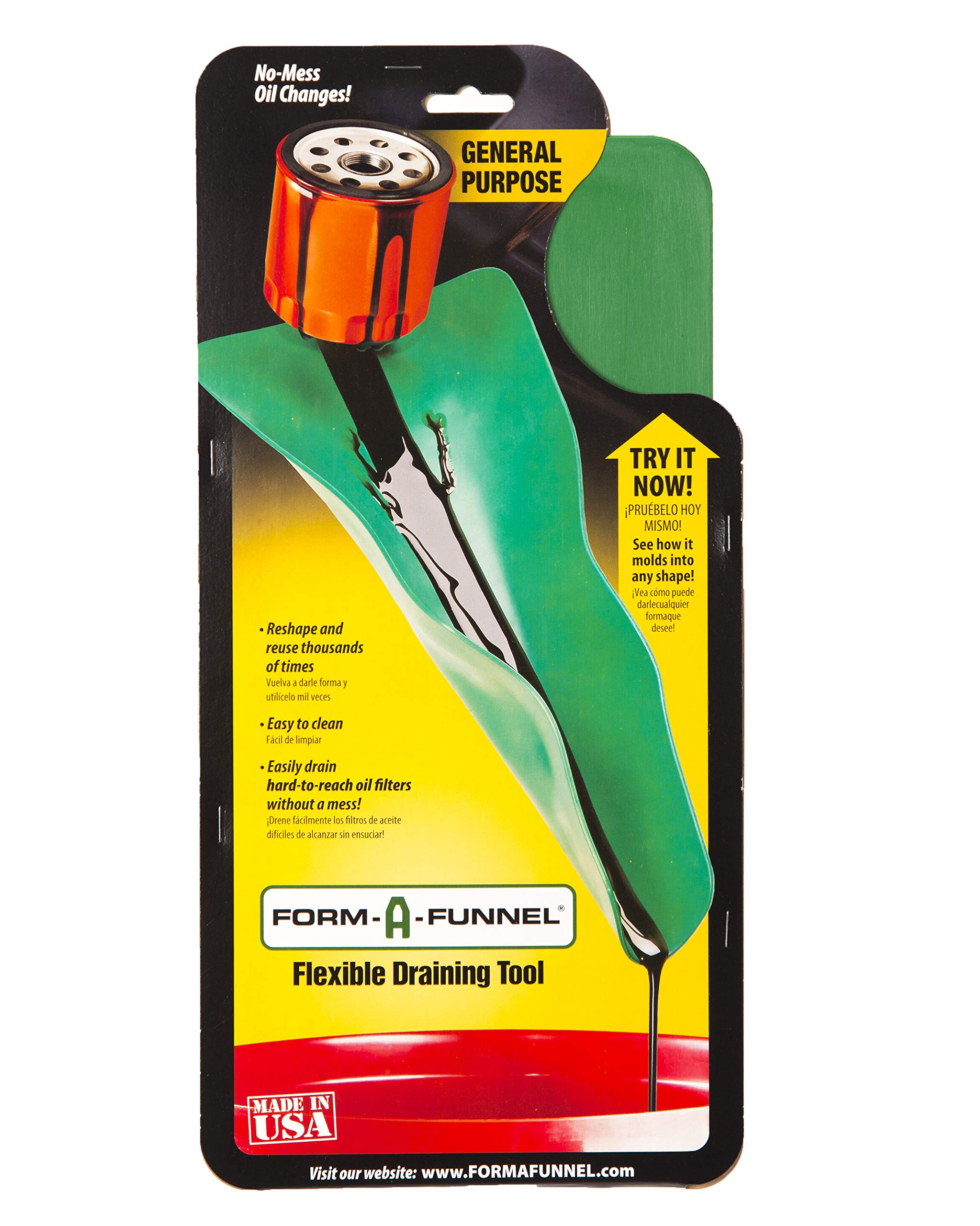 Flexible Automotive Funnel - Durable Oil Change & Drain Funnel for Cars, Trucks, Motorcycles | Perfect for DIY Oil Changes, Fluid Transfers & Maintenance