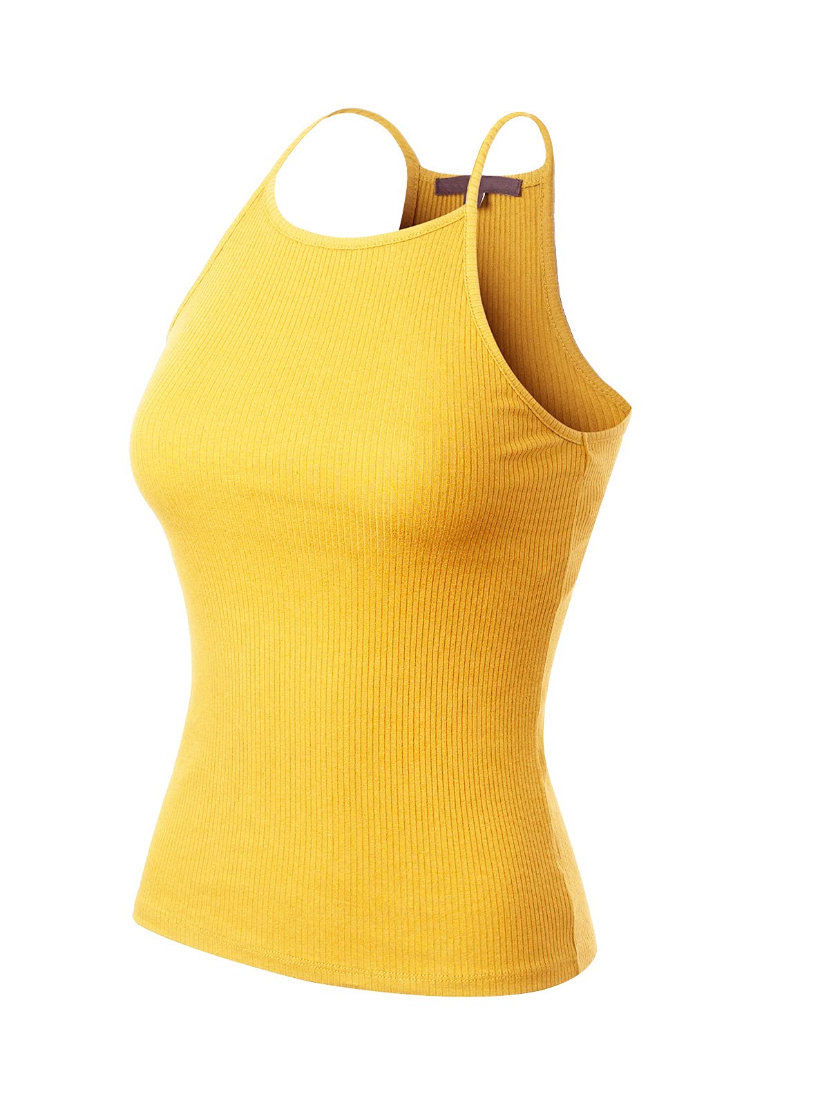 MixMatchy Women's Ribbed High Neck Tank Top - Casual Basic Activewear for Yoga, Gym & Everyday Wear