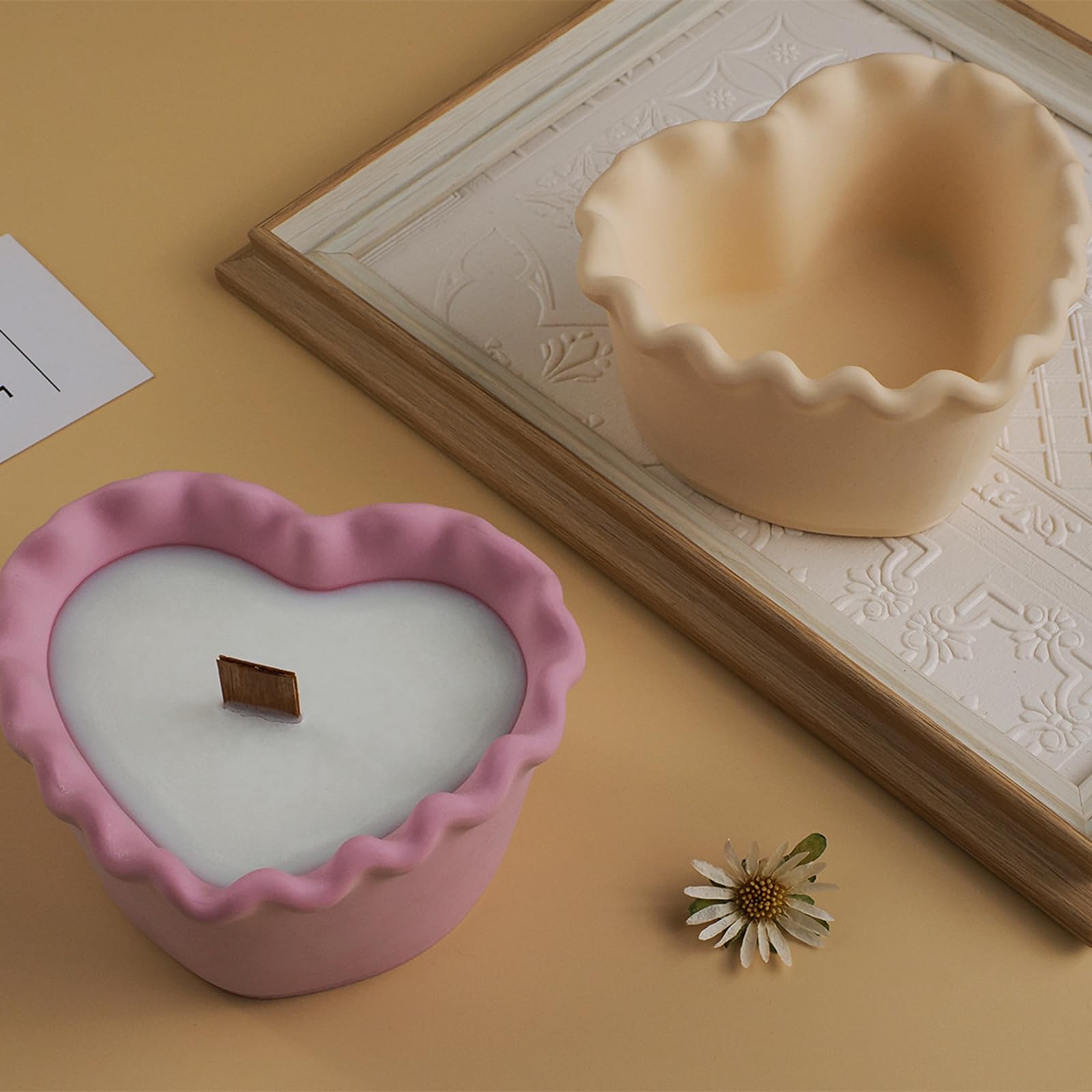 Silicone Candle Jar Molds - Creative Concrete Round Stripe Storage Box with Lid for DIY Candle Making, Flower Vase, Aromatherapy Decor - Perfect for Home Decor, Wedding Centerpieces & Gift Packaging