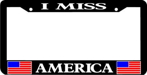 MIABE I Miss America License Plate Frame - Durable Metal Car Plate Holder for US & Canada Vehicles - Perfect for Road Trips & Patriotic Car Decor