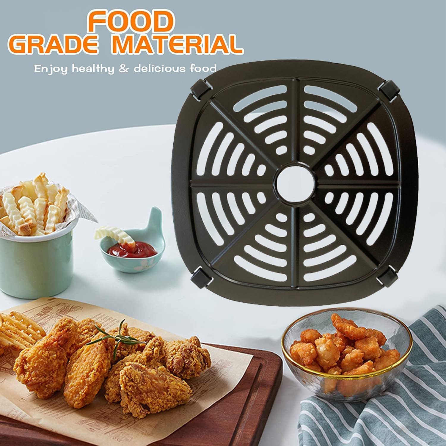 Upgraded 2.6QT Nonstick Air Fryer Crisper Plate & Grill Pan for DASH Air Fryers - Dishwasher Safe Accessory for Healthier Frying, Grilling & Roasting - Perfect for Chicken Wings, French Fries & Vegetables