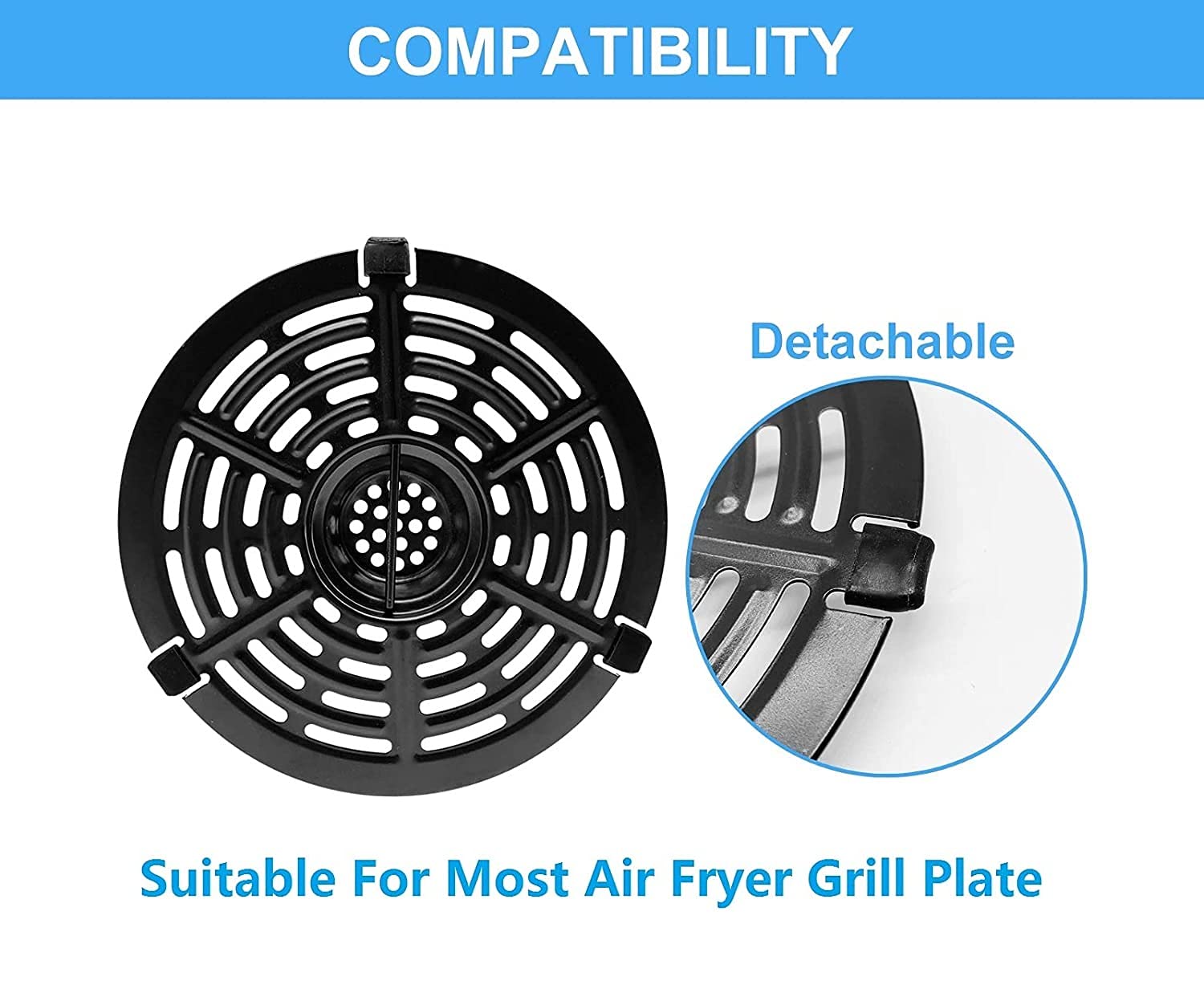 8-Piece Premium Air Fryer Rubber Bumpers - Non-Slip Silicone Feet & Anti-Scratch Protective Tips for Chefman, GoWise, PowerXL, Dash & More - Perfect for Kitchen Safety & Tray Protection