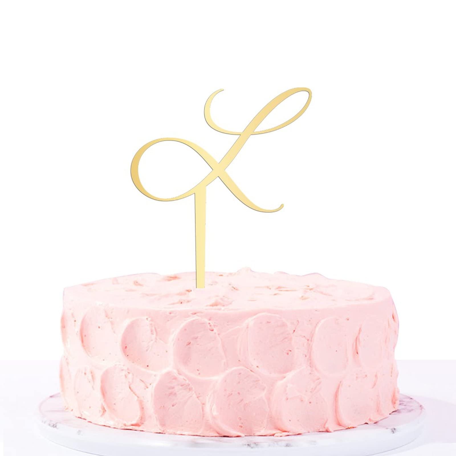 Personalized Acrylic Glitter Gold Letter L Cake Topper - Rustic Wedding, Anniversary & Engagement Party Decor - Custom Initials for Cakes, Cupcakes & Desserts
