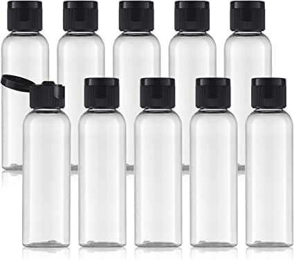 12-Pack 50ml Clear Refillable Travel Bottles - Leakproof Small Squeeze Containers with Flip Top Caps for Shampoo, Lotion & Toiletries - Perfect for Air Travel, Gym Bag & Cosmetic Storage