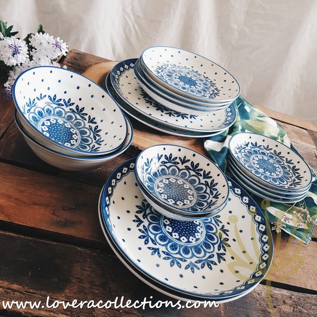 Awasaka Japan Blue and White Polka Dot Dessert Plates Set - 3 Piece Ceramic Bowls for Desserts, Snacks, Condiments | Elegant Tea Party, Japanese Dining, Home Decor