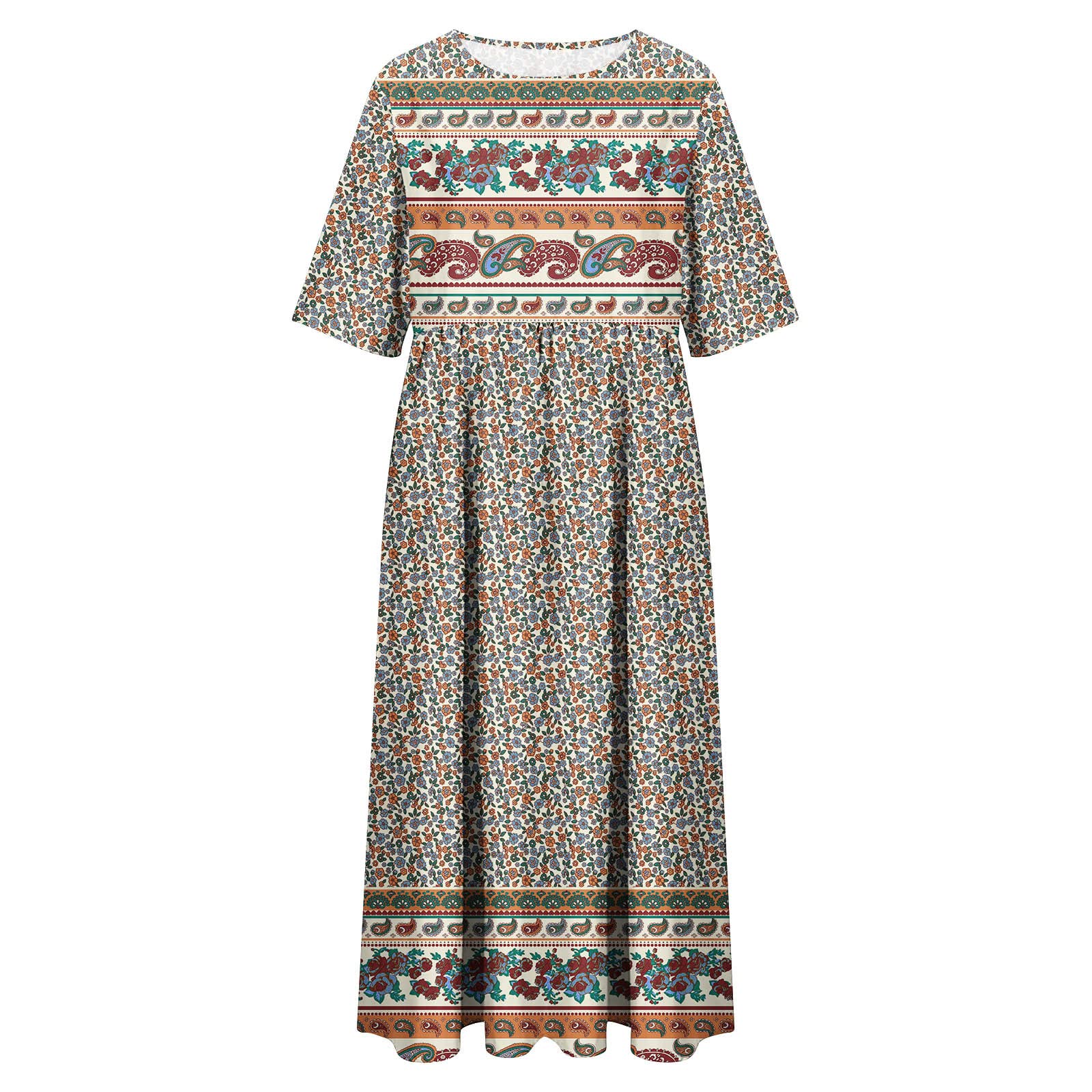 Boho Dresses for Women 2024 | Floral Summer Dresses with Pockets | Plus Size Casual T-Shirt Dresses | Perfect for Beach Vacations, Music Festivals & Date Nights