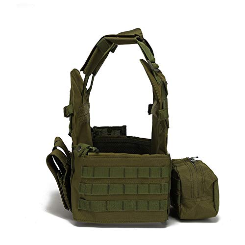 Tactical Vest for Hunting & Outdoor Sports - Military Grade Protective Gear (Green) - Ideal for Hunting, Airsoft, Hiking & Tactical Training