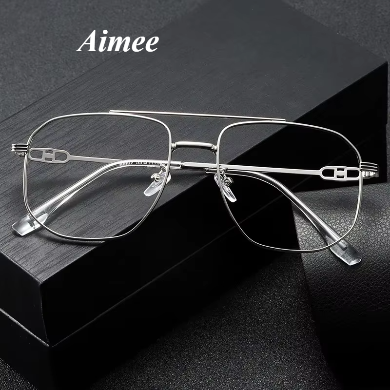 Aror Women's Full Rim Square Double Bridge Alloy Eyeglasses Frame 30002 - Stylish & Lightweight for Work, Reading & Fashion