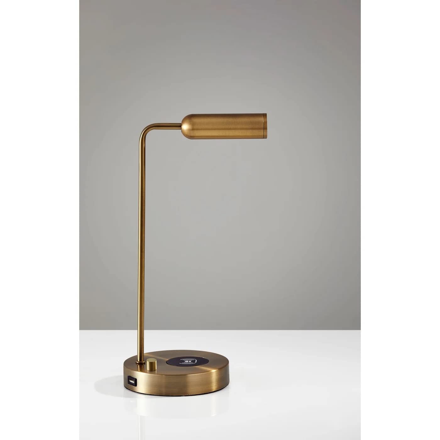 Adesso 3162-21 Kaye LED Desk Lamp with Wireless Charging - 7W Bright LED Light, 5W QI Wireless Charger & USB Port - Perfect for Home Office, Study, Bedroom Nightstand & Workspace Lighting