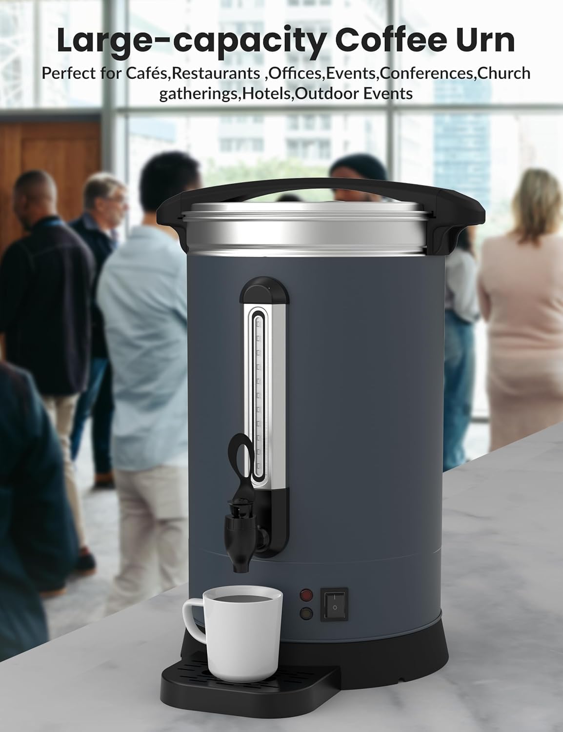 TrailBlaze 90-Cup (14L/3.8 Gallon) Commercial Coffee Urn - Electric Double Wall Insulated Coffee Dispenser with Large Capacity - Perfect for Meetings, Weddings, Catering & Parties - Keeps Coffee & Water Hot for Hours