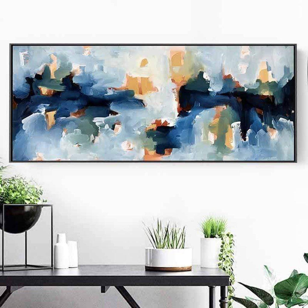 Abstract Landscape Painting On Canvas - The Pier - Handmade Wall Art for Living Room, Bedroom & Office Decor
