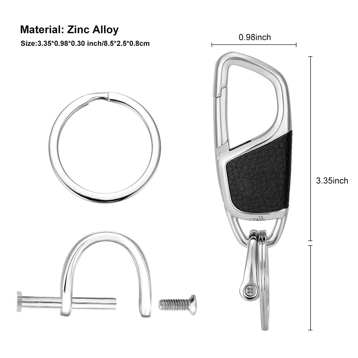 Premium BMW Keychain Replacement - Durable Car Key Ring Holder with Anti-Lost D-Ring for Men & Women | Perfect for BMW Key Fobs, Car Keys & Everyday Carry Accessories