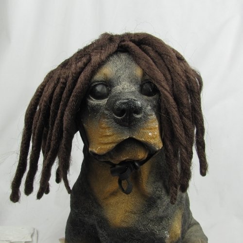 Remeehi High-Temperature Resistant Synthetic Dog Wig - Brown TP81 for Pet Costumes & Dress-Up Parties