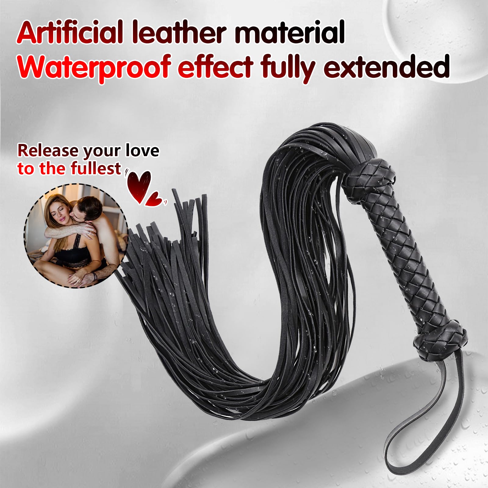 Premium Leather BDSM Whip Flogger - Sensual Spanking Paddle for Couples Play, Adult Sex Toys for BDSM & Role Play - Perfect for Bedroom Fun, Bachelorette Parties & Kinky Gift Ideas