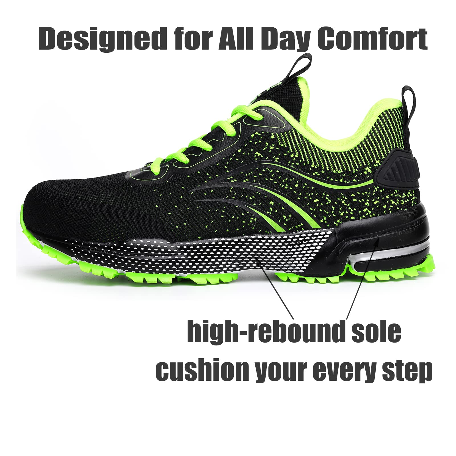 Steel Toe Shoes for Men & Women - Lightweight Safety Work Sneakers with Comfortable Steel Toe for Warehouse & Industrial Use | Durable & OSHA Compliant for Construction, Factory & Outdoor Work