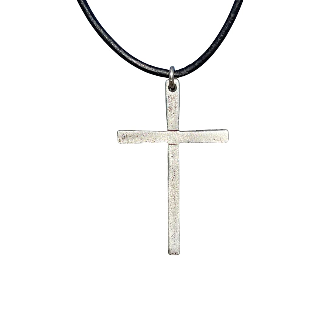Silver Thin Simple Cross Necklace for Men & Women - Catholic Religious Jewelry, Faith-Based Gift for Baptism, Father's Day & Christian Ceremonies | Elegant Spiritual Accessory for Daily Wear & Special Occasions