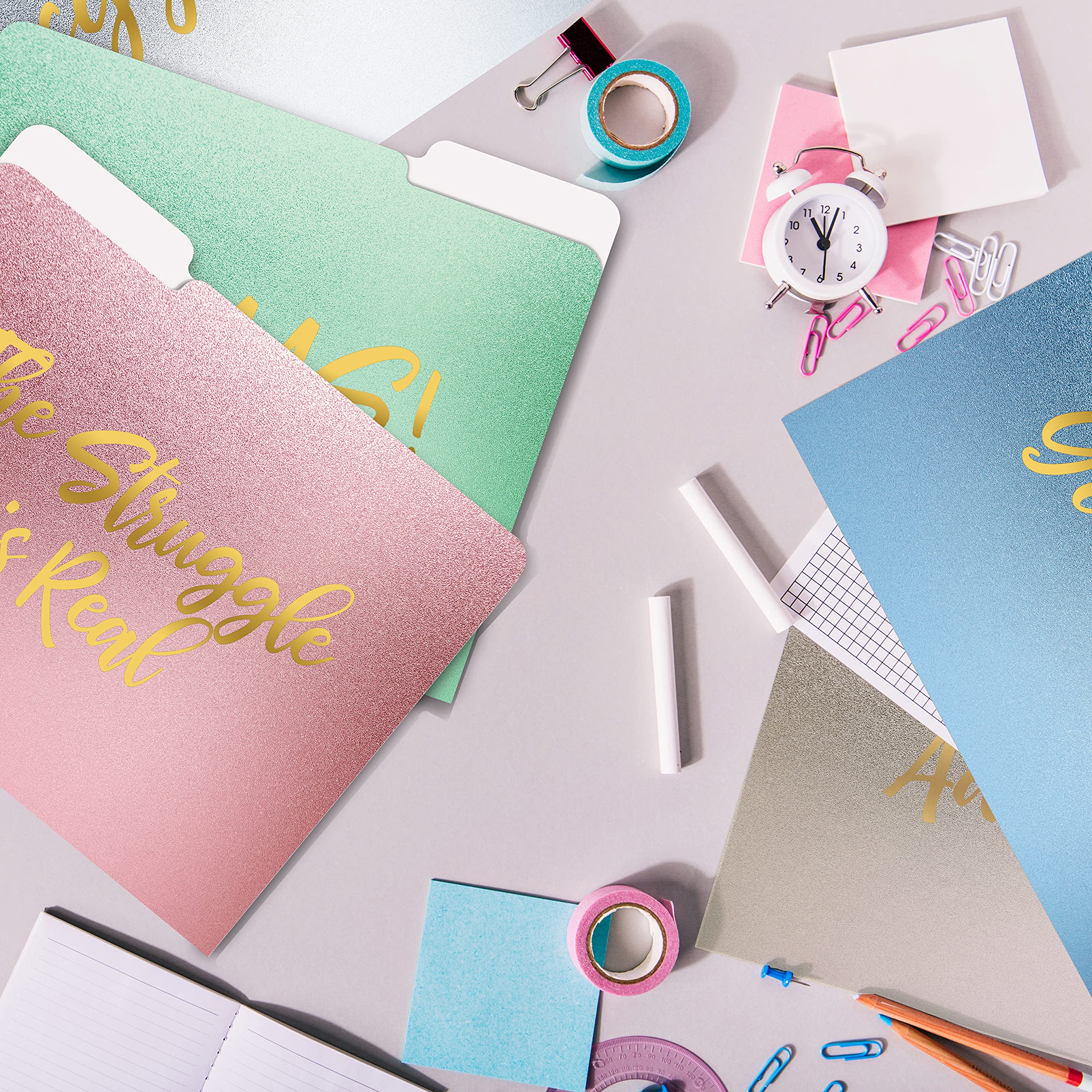 Premium Decorative File Folders 12 Pack - 12 Stylish Designs, Heavyweight Letter Size (9.5