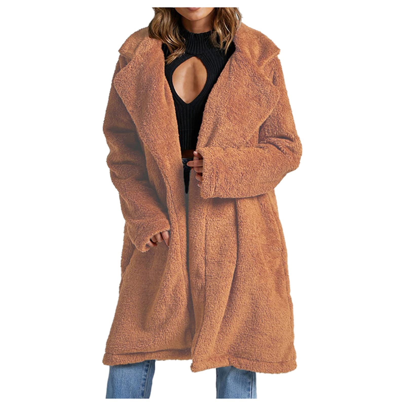 Women's Winter Fleece Jacket - Warm Long Sleeve Thickened Coat with Slim Lapel for Casual Wear | Perfect for Outdoor Activities, Hiking, and Cold Weather Fashion