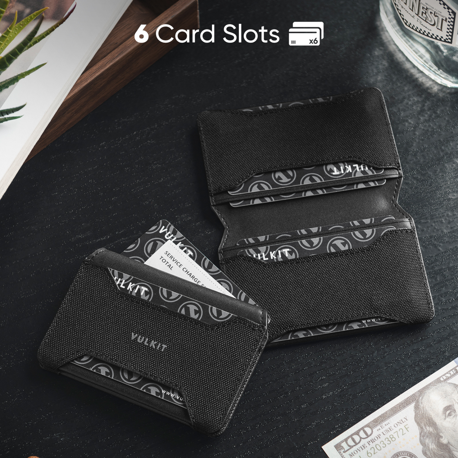 VW125 RFID Blocking Magnetic Card Holder - 6 Slots Slim Wallet for Men & Women | Secure Contactless Credit Card Protector | Perfect for Travel, Business & Everyday Use