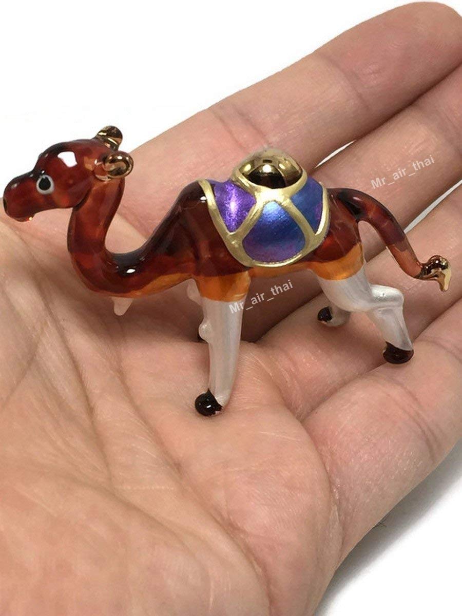 Hand Blown Crystal Camel Figurine - Mini Glass Decor for Home & Office