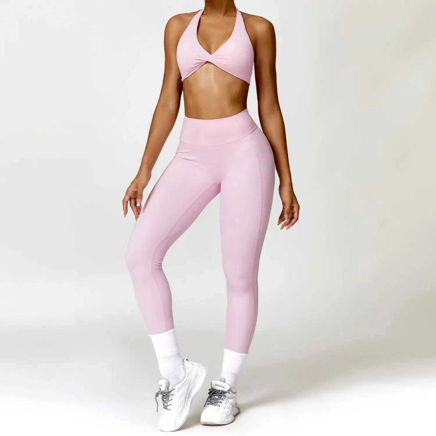 2PCS Women's Yoga Set - Nude Feeling Workout Outfit with Sports Bra & Leggings for Gym, Running, Fitness & Push Up Training | Perfect for Yoga, Pilates & Home Workouts