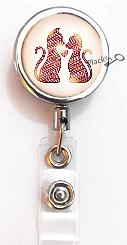 BlackKey Retractable Cat ID Badge Holder with Lanyard & Clip for Office Security