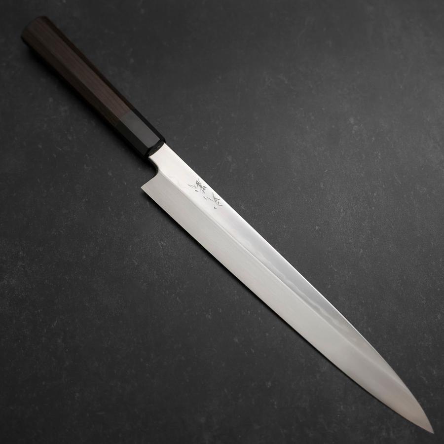 Premium Yanagiba Sushi Knife - White Steel #2 Honyaki Blade with Buffalo Horn & Ebony Handle (270mm) - Perfect for Sushi Chefs & Japanese Cuisine Enthusiasts