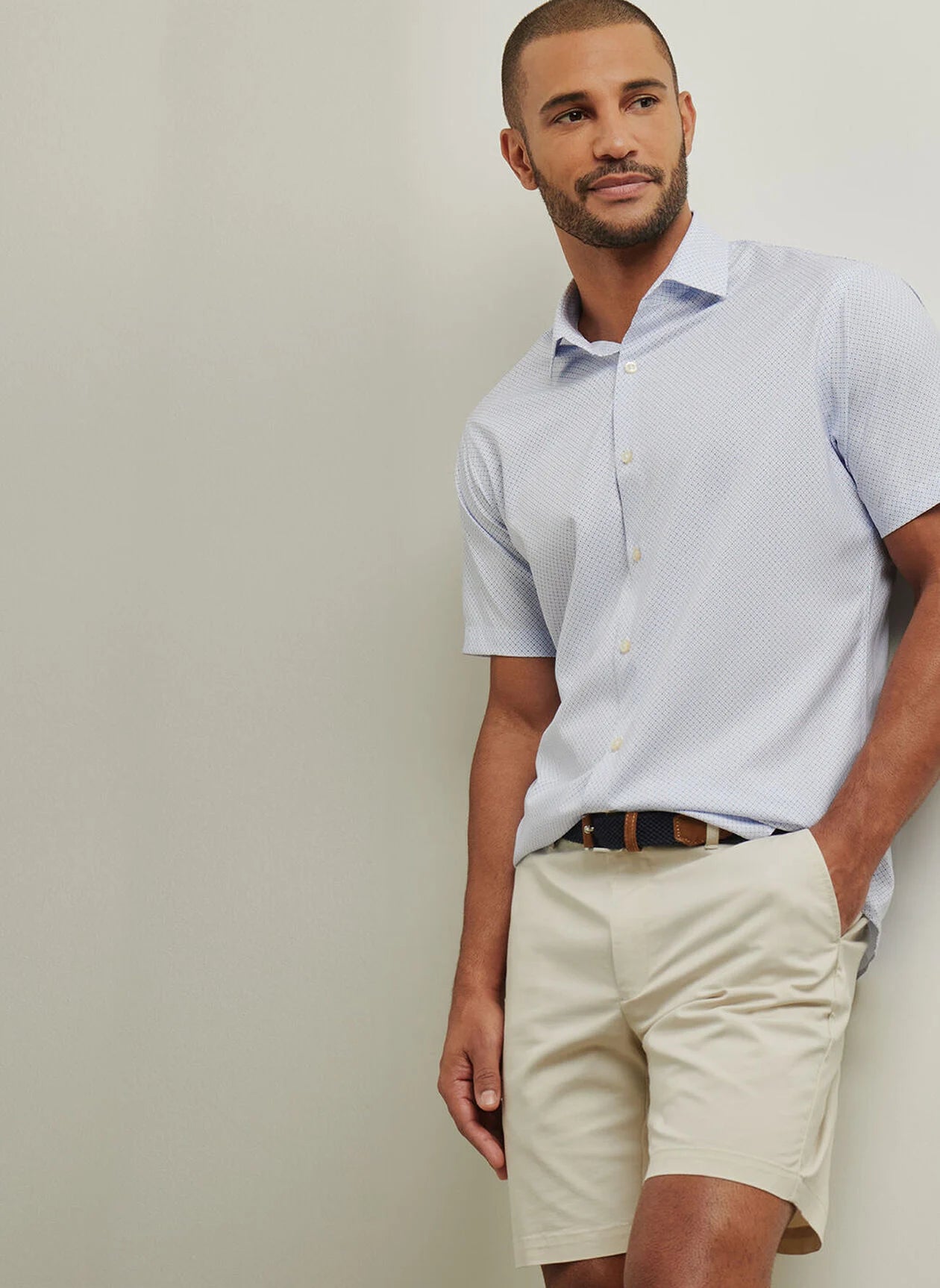 PETER MILLAR White Short Sleeve Performance Shirt for Men - Perfect for Golf, Tennis & Casual Wear