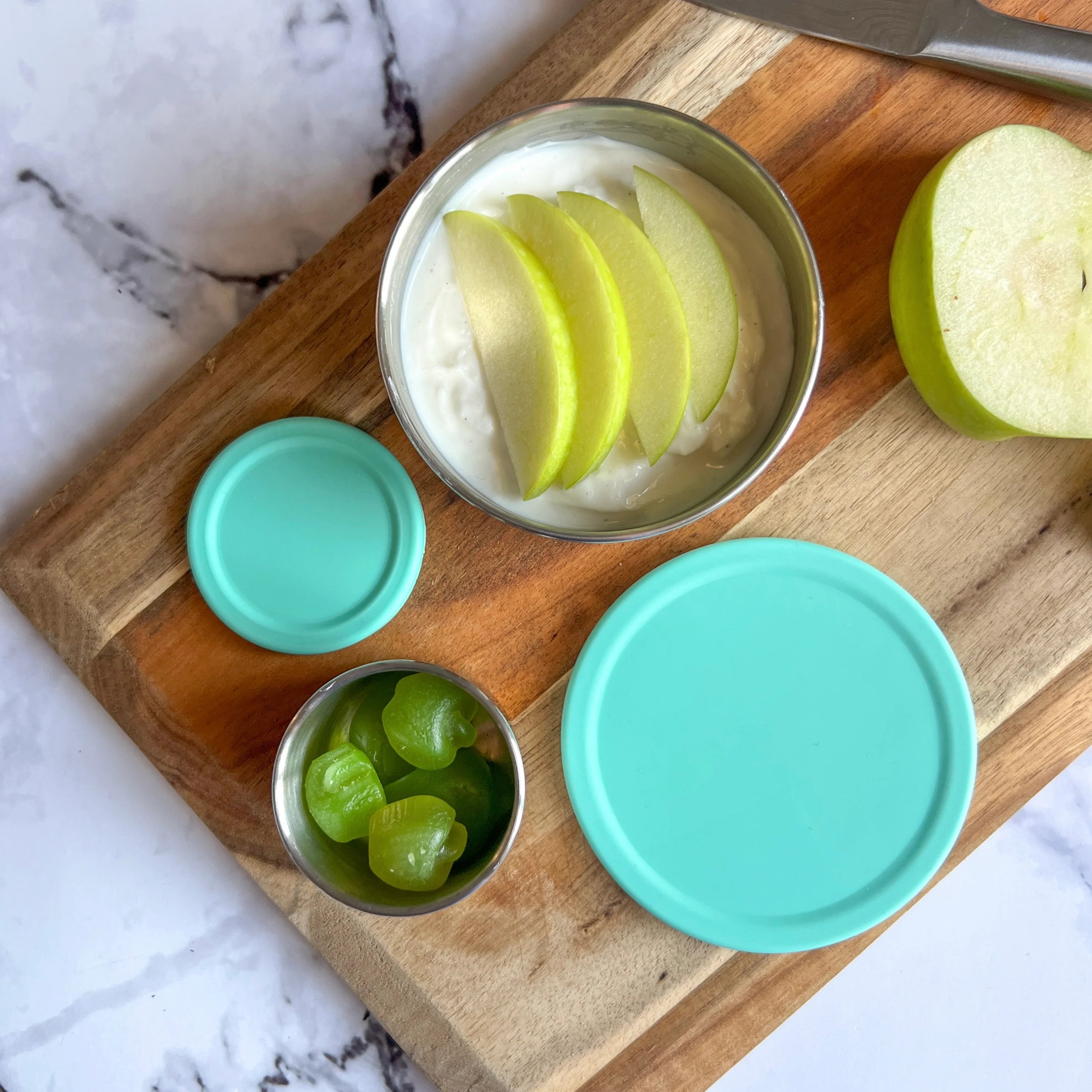 EcoCocoon Reusable Snack Pots Set of 2 - BPA-Free Food Storage Containers with Lids, Mint Green - Perfect for Lunch Box, Meal Prep, Picnics & On-the-Go Snacks