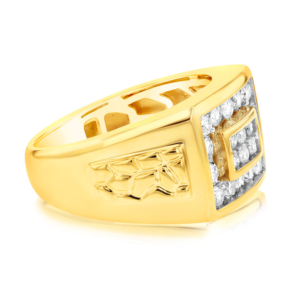 1 Carat Diamond Men's Ring in 10K Yellow Gold - Perfect for Weddings, Anniversaries & Special Occasions