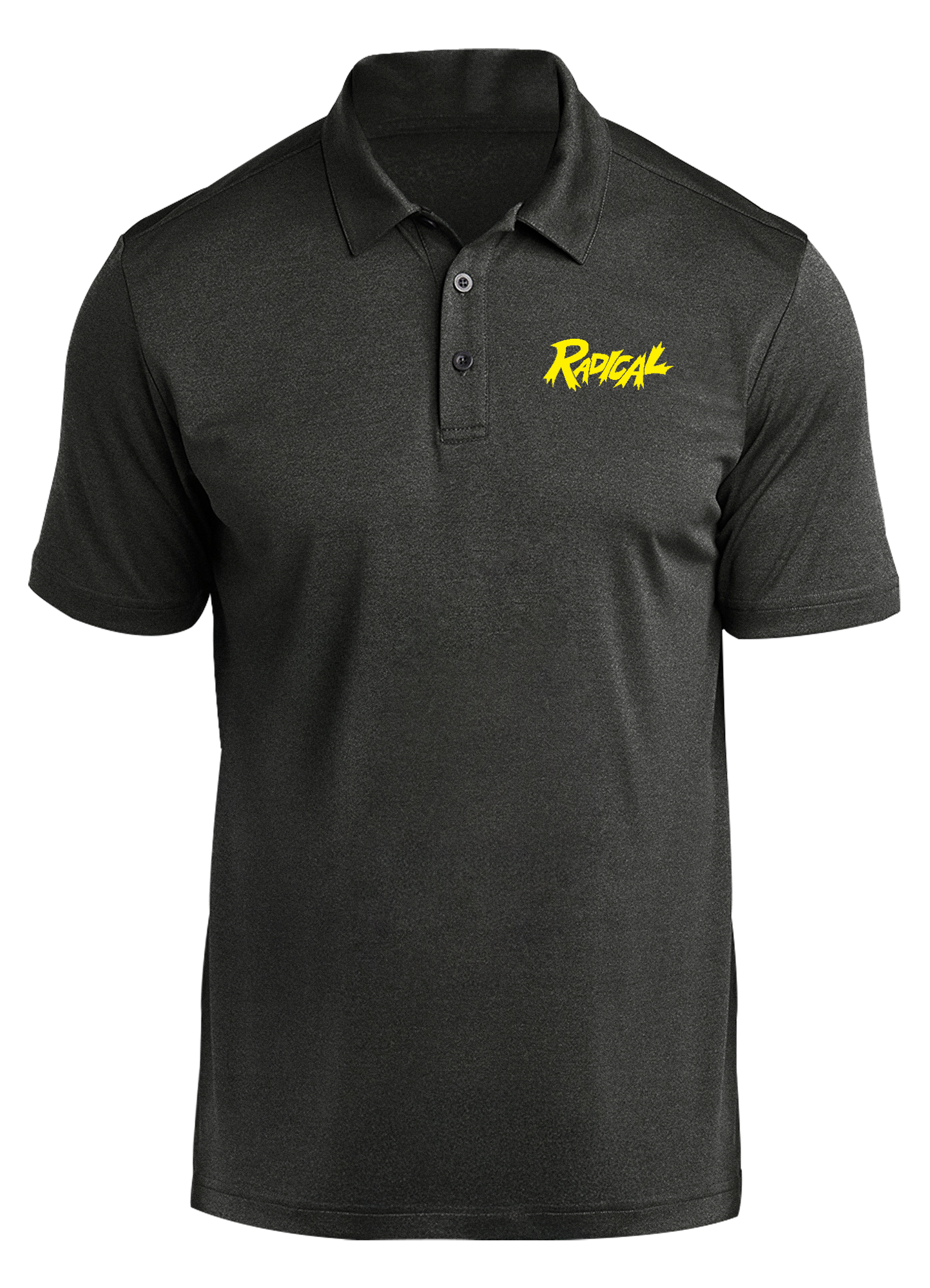 Radical Prime Polo Shirt for Men - Black Heather Color, Comfortable & Stylish Casual Wear for Golf, Office & Everyday Outfits