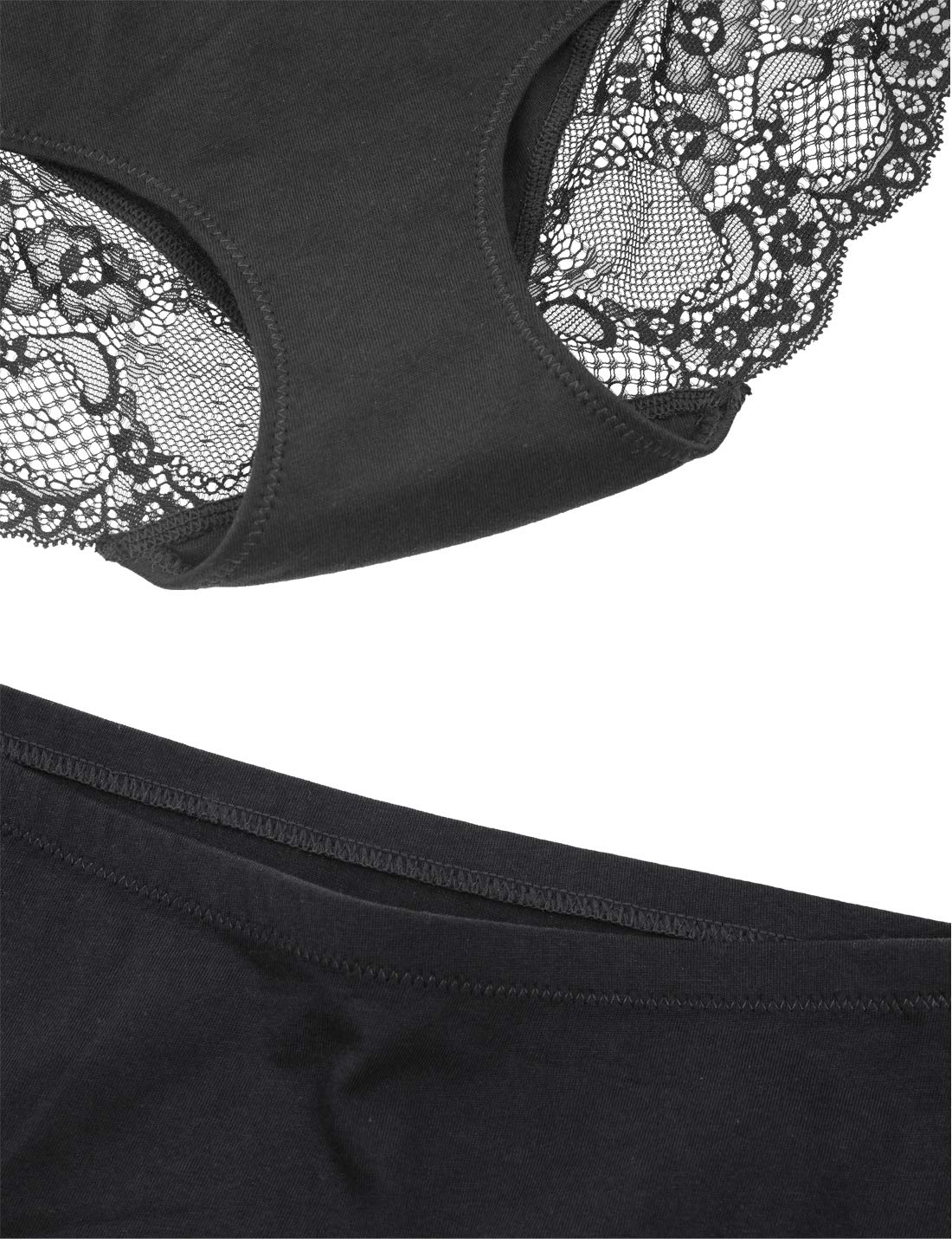 Women's Lace Back Underwear - Mid Rise Full Coverage Panties 4 Pack (Regular & Plus Size) | Comfortable & Breathable for Everyday Wear, Workout & Sleep