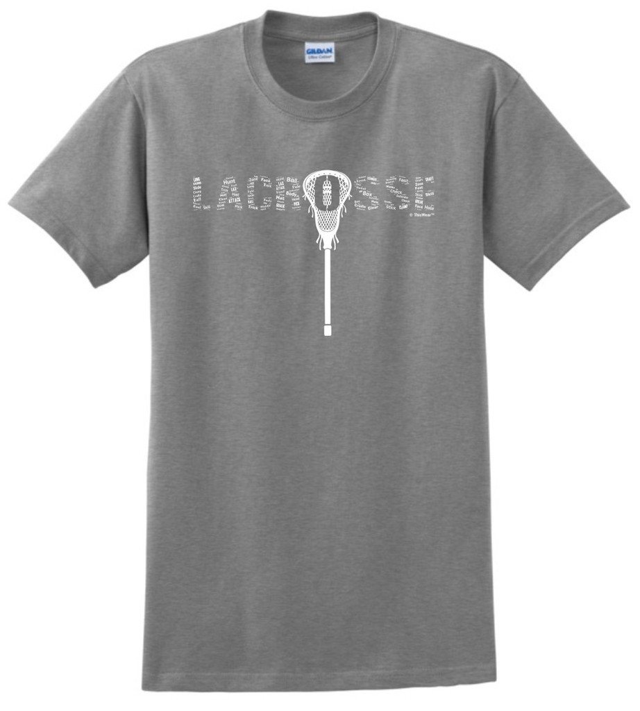 Lacrosse Word Collage T-Shirt - Perfect Gift for Lacrosse Fans & Players - Ideal for Games, Practice, and Team Spirit Events