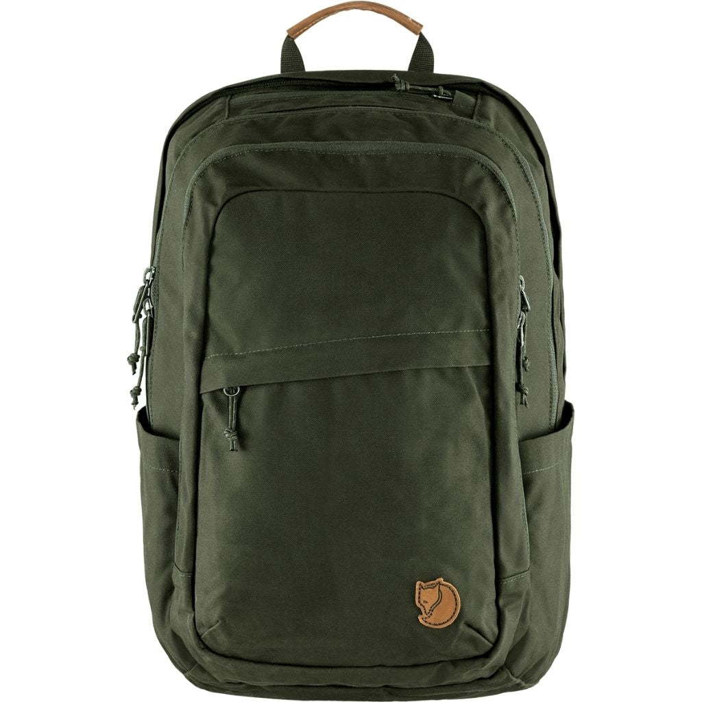 Fjallraven Raven 28L Backpack - 15 Inch Laptop Compatible, Durable & Water-Resistant, Deep Forest Green - Perfect for Hiking, Travel & School