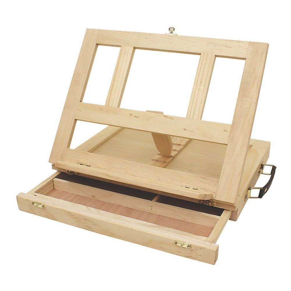 Art Alternatives Marquis Wooden Desk Easel - Adjustable & Portable Brown Artist Easel for Sketching, Painting & Display - Perfect for Home, Studio & Classroom Use
