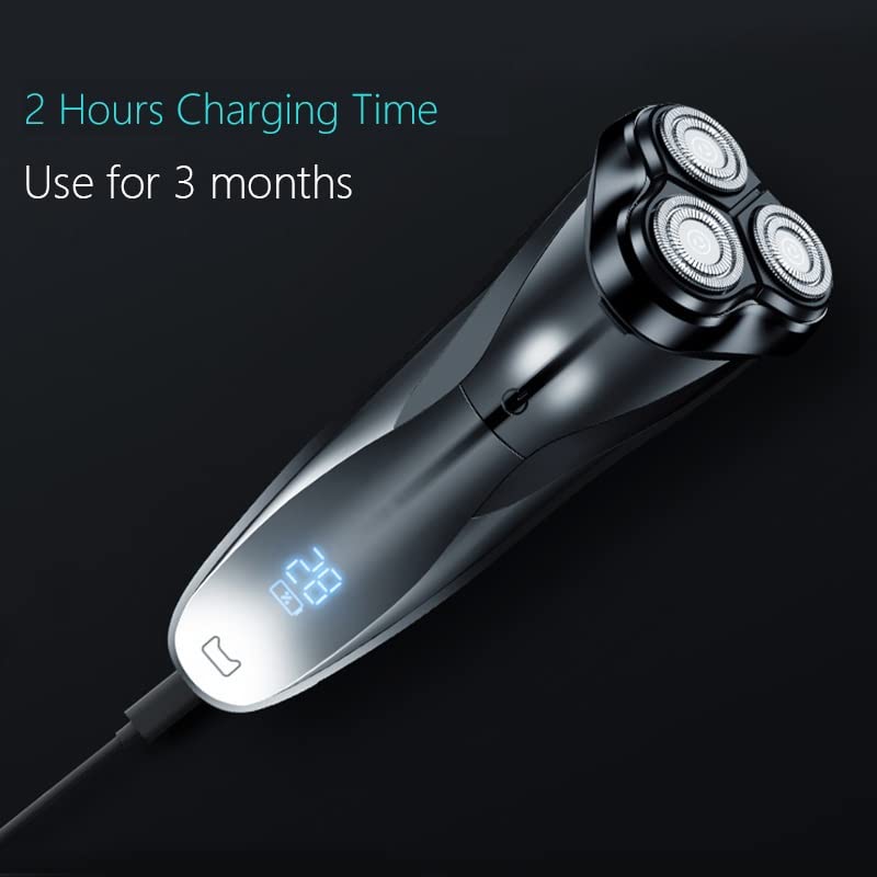 Electric Head Shaver for Bald Men - Rechargeable & Washable Full Body Shaver, Beard Trimmer & Electric Razor for Smooth Shaving (Black) - Perfect for Travel, Gym & Daily Grooming