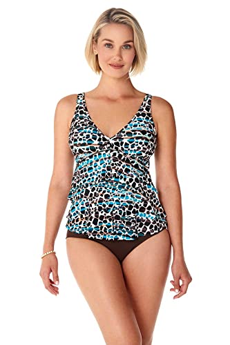 Penbrooke Swim Women's V-Neck Tankini Top - UPF 50+ Sun Protection, Adjustable Straps, Quick Dry Swimwear for Beach, Pool & Vacation