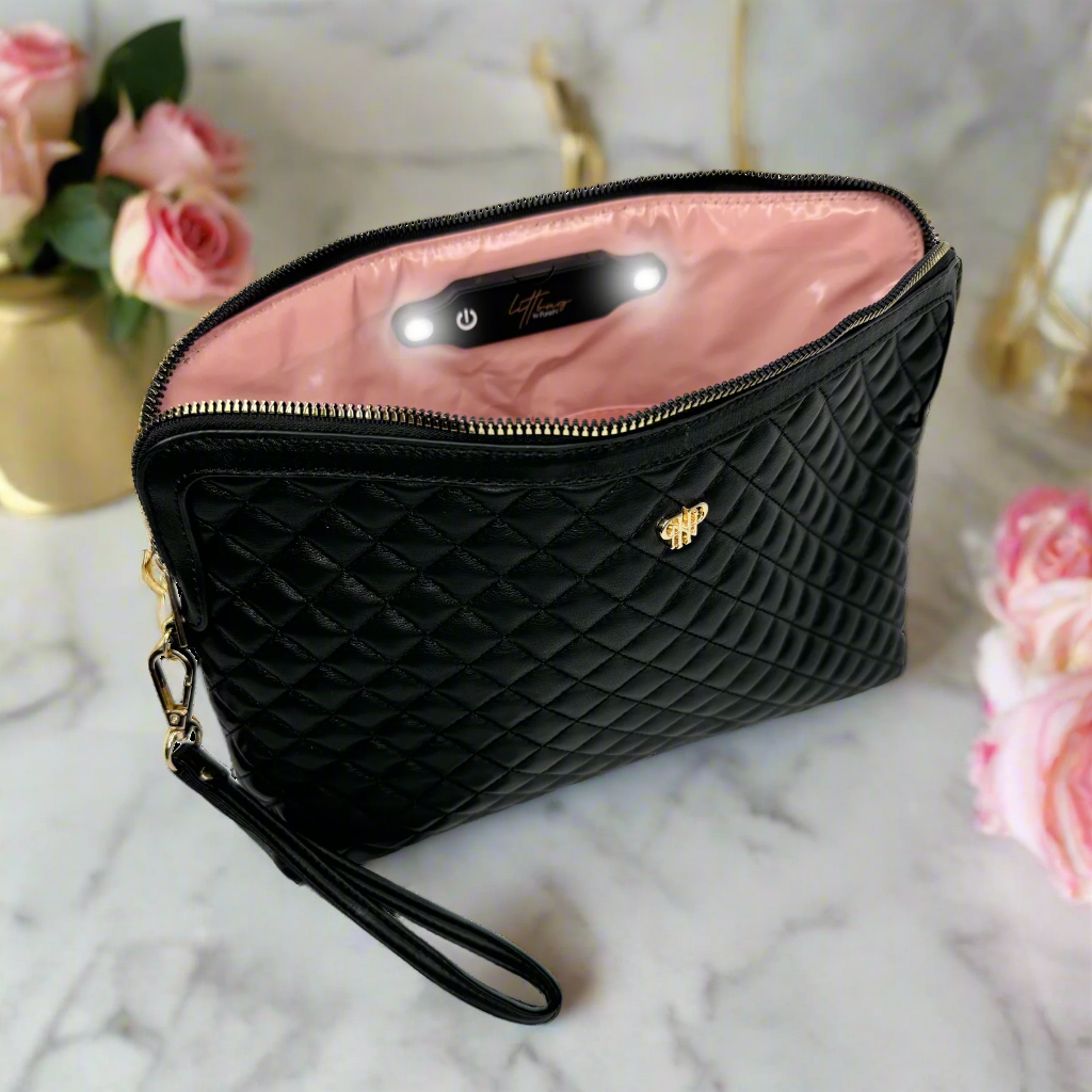 Updated Litt Makeup Case - Timeless Quilted Cosmetic Bag for Women | Perfect for Travel, Home Storage & Gift Giving