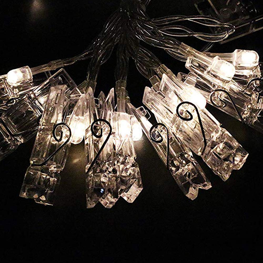Dopheuor LED Fairy Clip String Lights - Battery Operated Photo Hanging Lights for Christmas, Wedding, Birthday, Halloween Decor - Perfect for Bedroom, Patio, Party & Festival Decorations