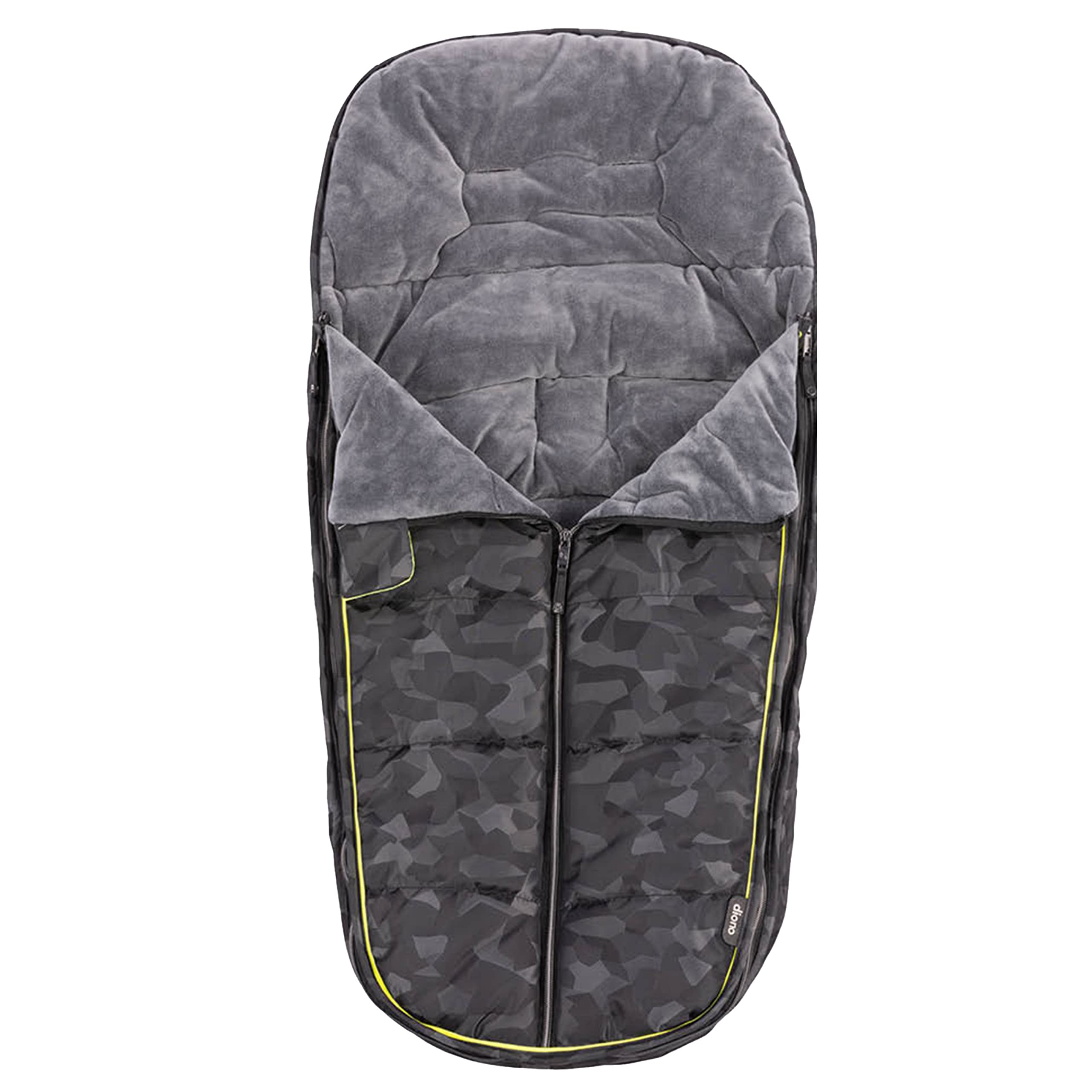 Diono Luxury All Weather Stroller Footmuff - Universal Fit for Baby to Toddler - Super Soft Cozy Padding - Weatherproof & Water Resistant Lining - Black Camo - Perfect for Winter Strolls & Outdoor Adventures