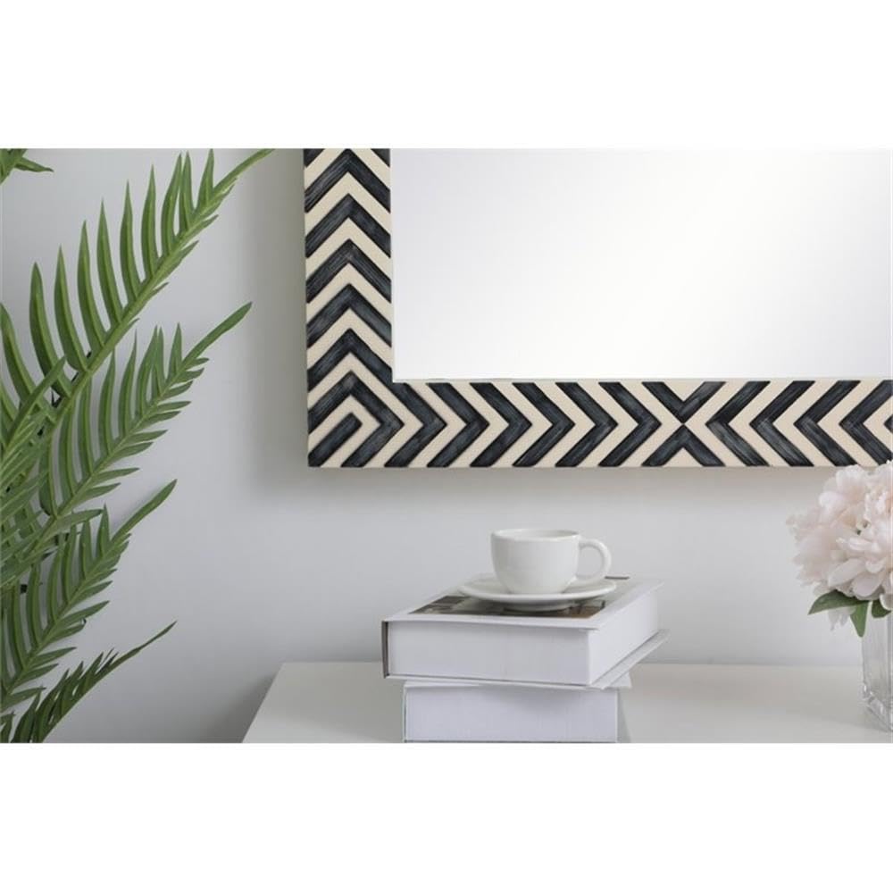 Elegant Chevron MDF Glass Mirror 36x27 - Modern Home Decor